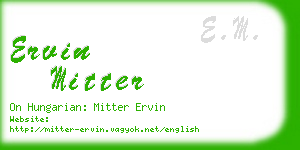 ervin mitter business card